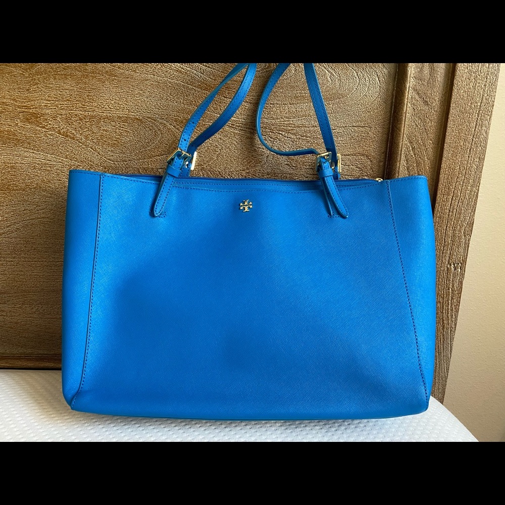 Used Bright Blue Tory Burch York Buckle Tote